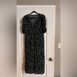 Zara Floral Playsuit All In One Cropped Wide Leg Size L